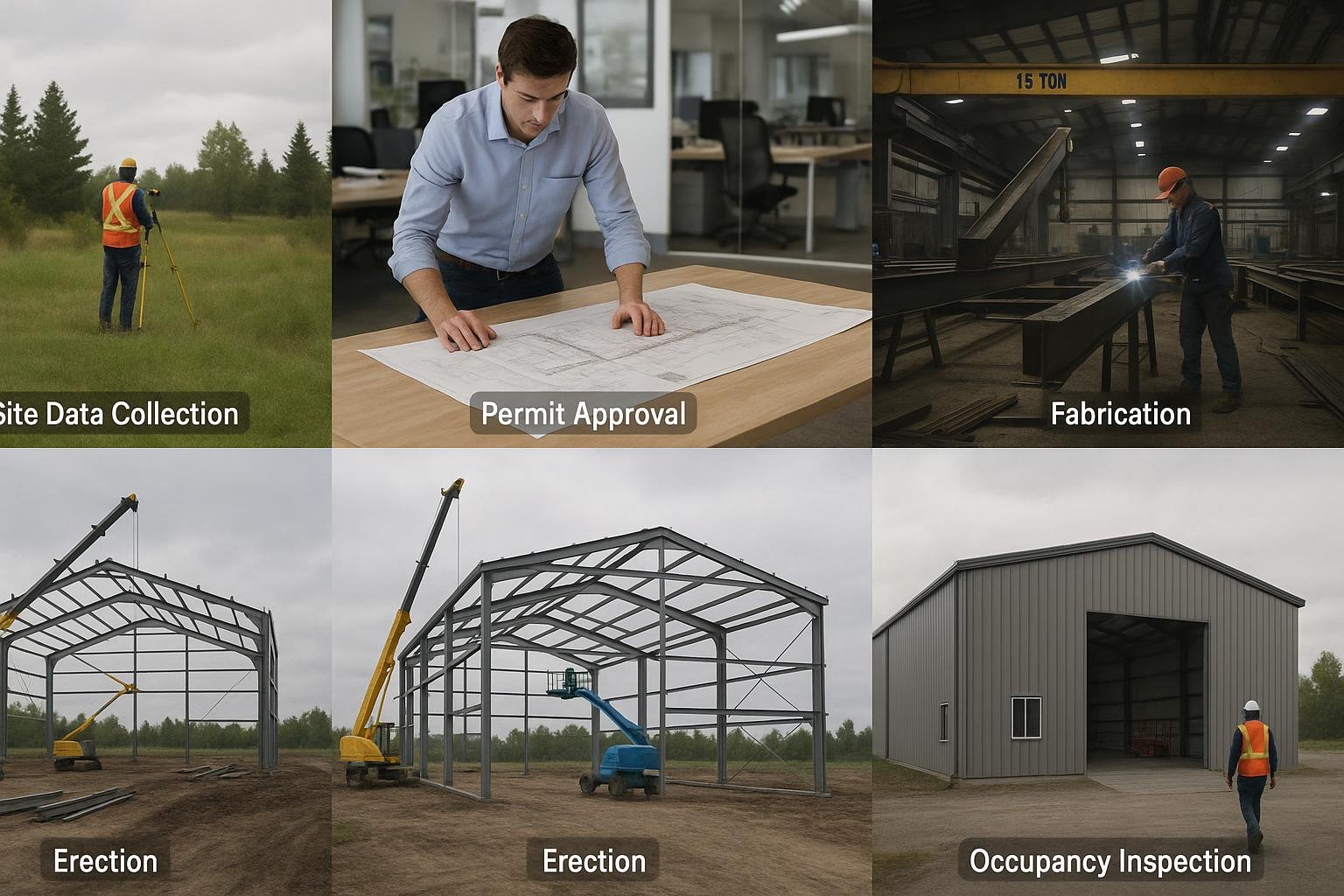 Seven-step process for warehouse building system project from design to occupancy